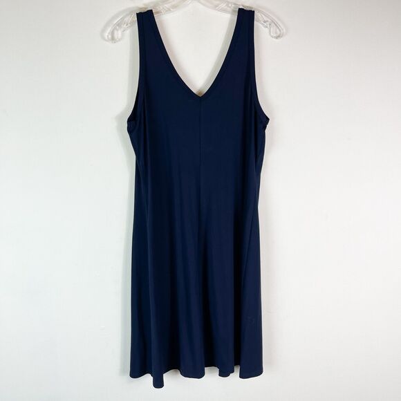 Karen kane NWOT Navy V-Neck Sleeveless A-Line Brigitte Dress Size XL - Picture 3 of 6